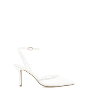 KETIFA - WHITE MESH Wide fit Statement Heel