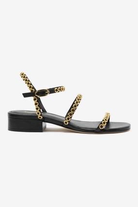 Milanina Flat Sandal In Black Leather Durable Flats Stylish Comfort