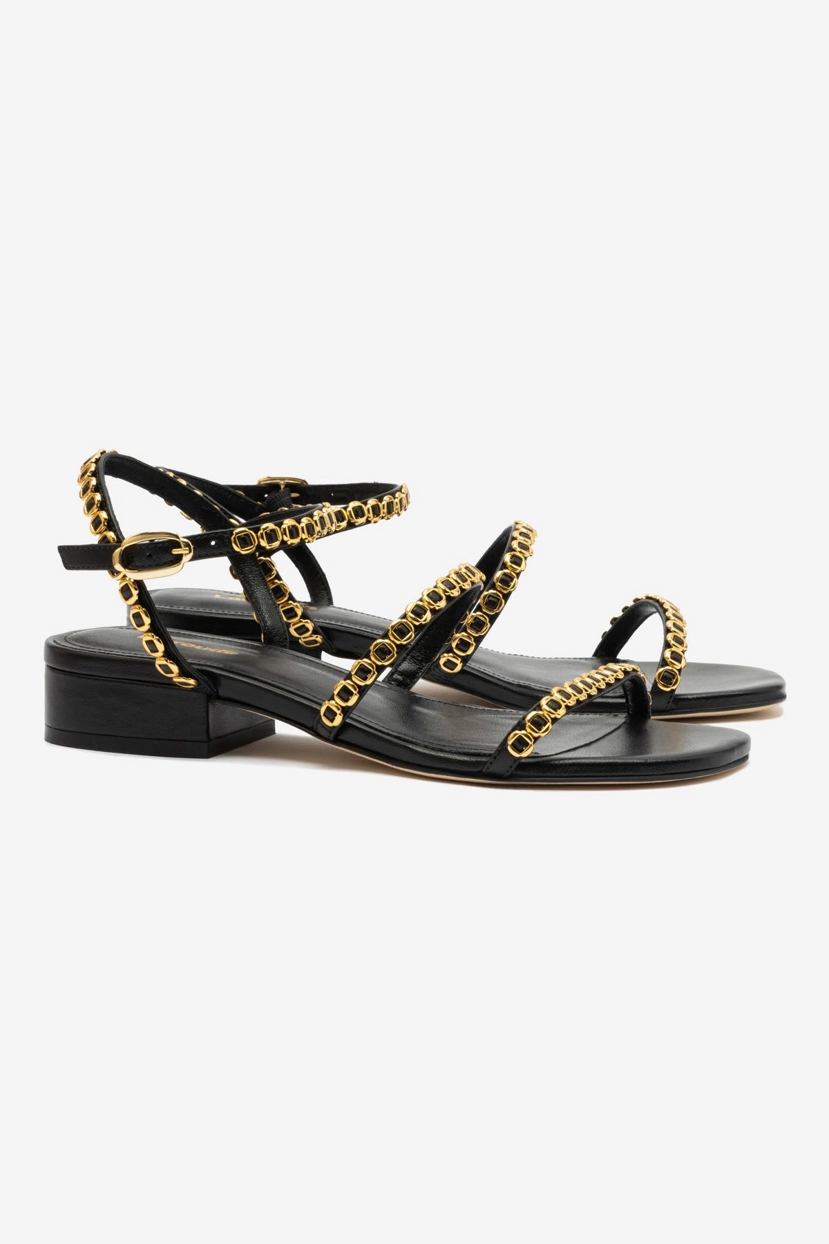 Milanina Flat Sandal In Black Leather Adaptable Fit Coast Day