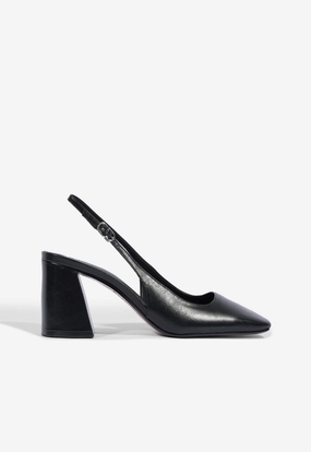 Leia Block Leather Pump Memory Foam Airport Travel