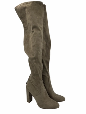 Odor Control Fabric Snow Season Boots Knee Heels By Steve Madden In Taupe, Size: 6.5