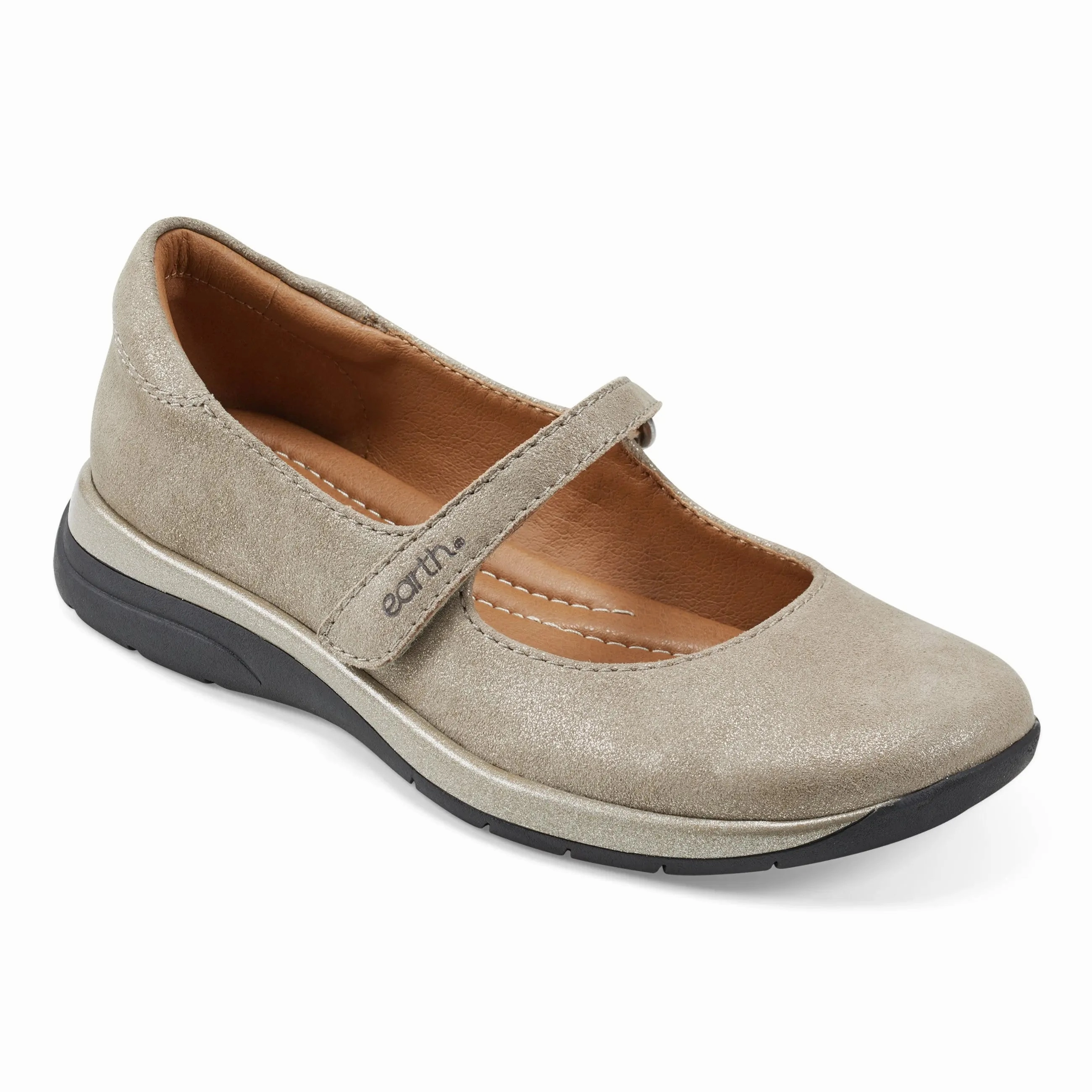 Tose Lug Sole Square Toe Casual Ballet Flats Friend Time Port Glow