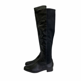 Durable Stitching Heat-resistant Boots Knee Heels By Louise Et Cie In Black, Size:8.5