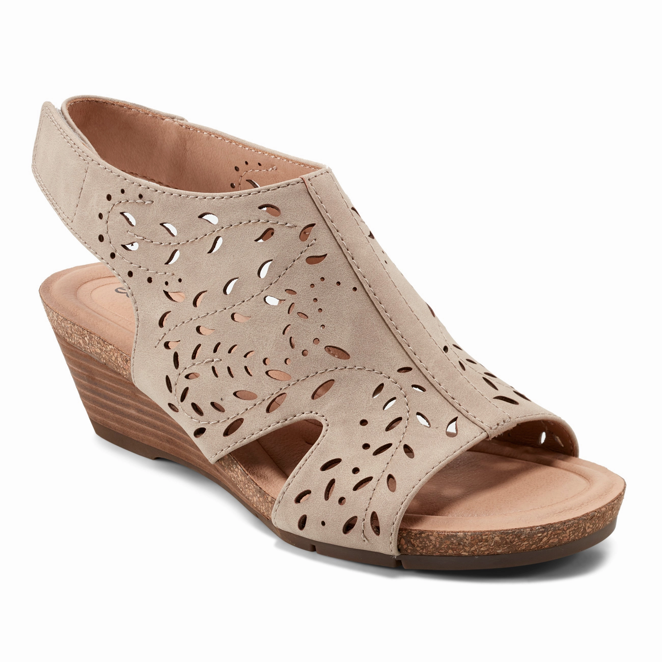 Halin Round Toe Casual Slingback Wedge Sandals Anti microbial coating