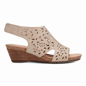 Boho Mood Balanced Weight Distribution Halin Round Toe Casual Slingback Wedge Sandals