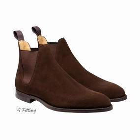 Cozy And Warm Slip Resistant Work Commute Chelsea 8 Dark Brown Suede (G Fitting)