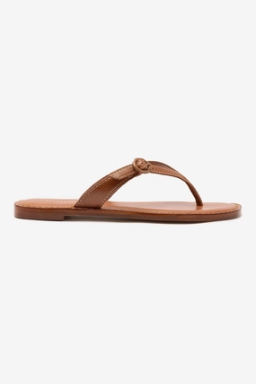 Mary Kate Flat Sandal In Caramel Leather Soft Lining Shoes