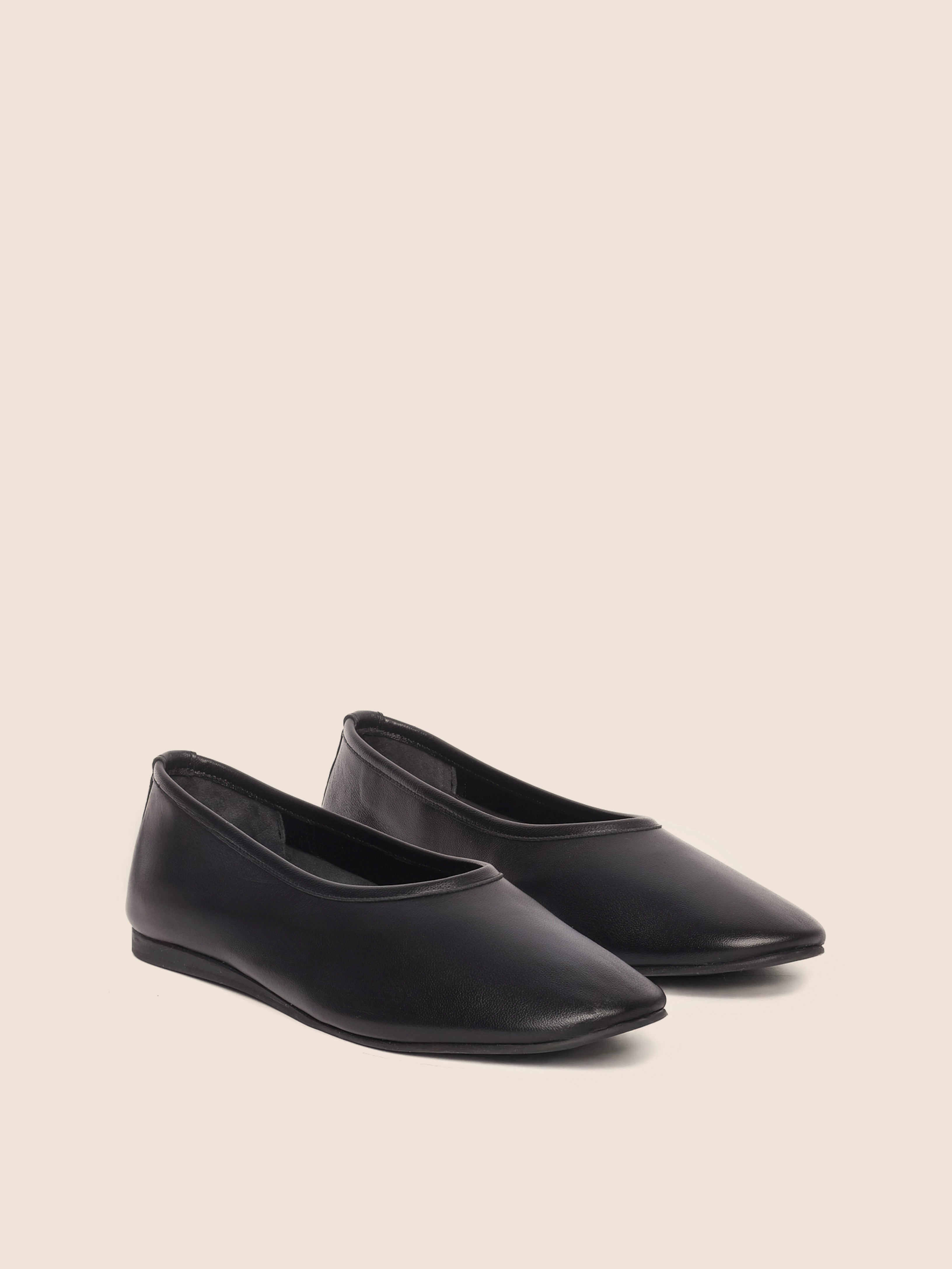 Museum Day Ring Time Trofa Black Leather Ballerina