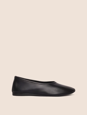 Strap Anti Bacterial Trofa Black Leather Ballerina