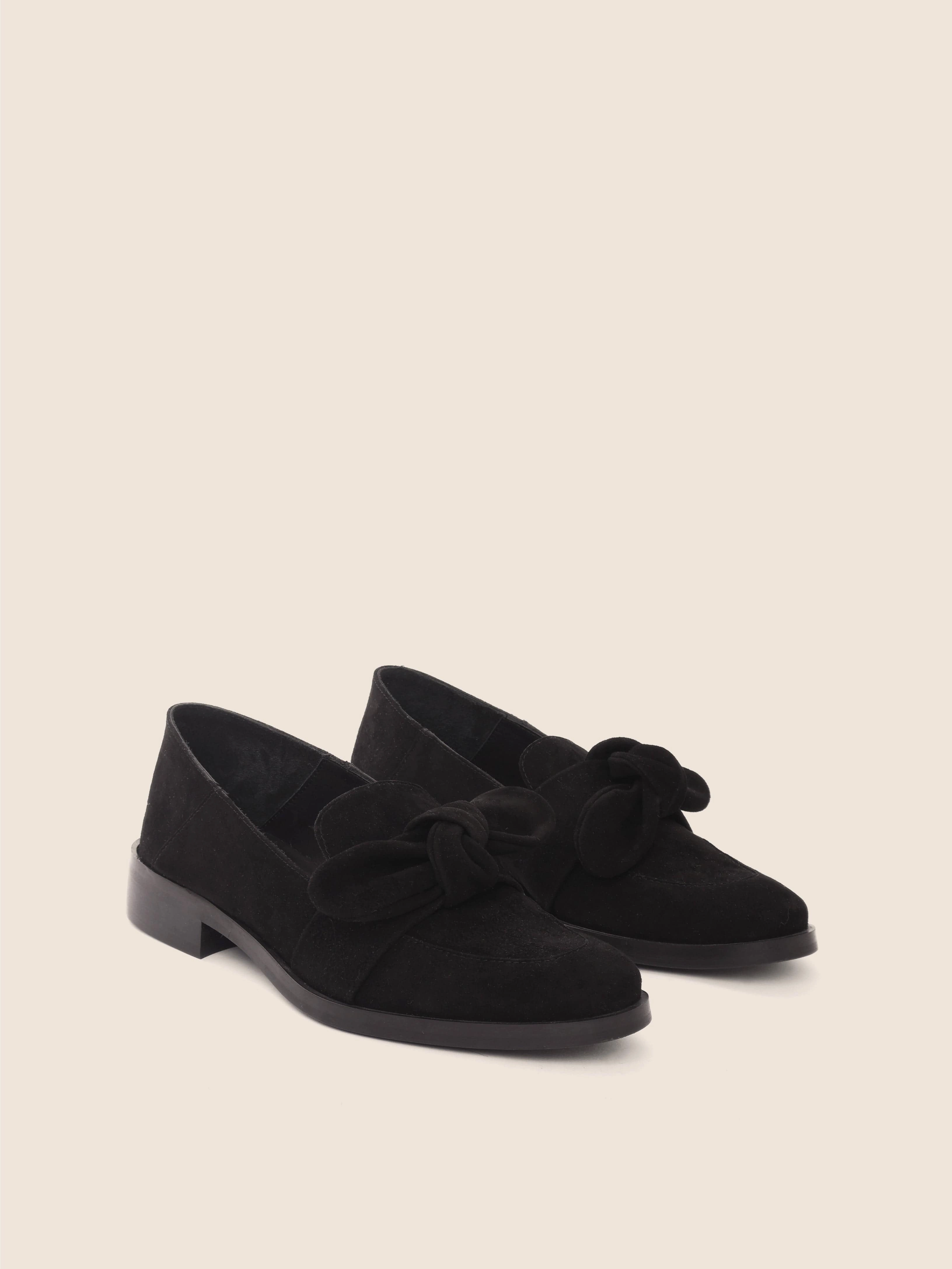 Valencia Black Suede Loafer Field Glow Elegant