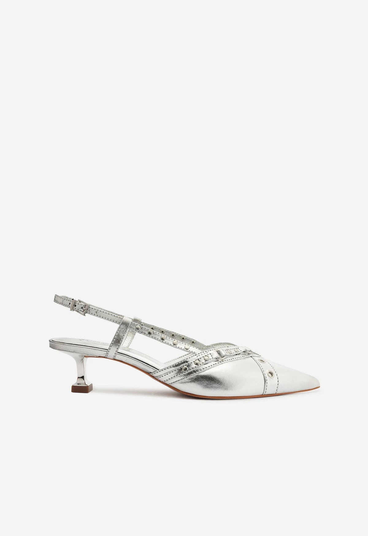 Adjustable Venezia Metallic Leather Pump