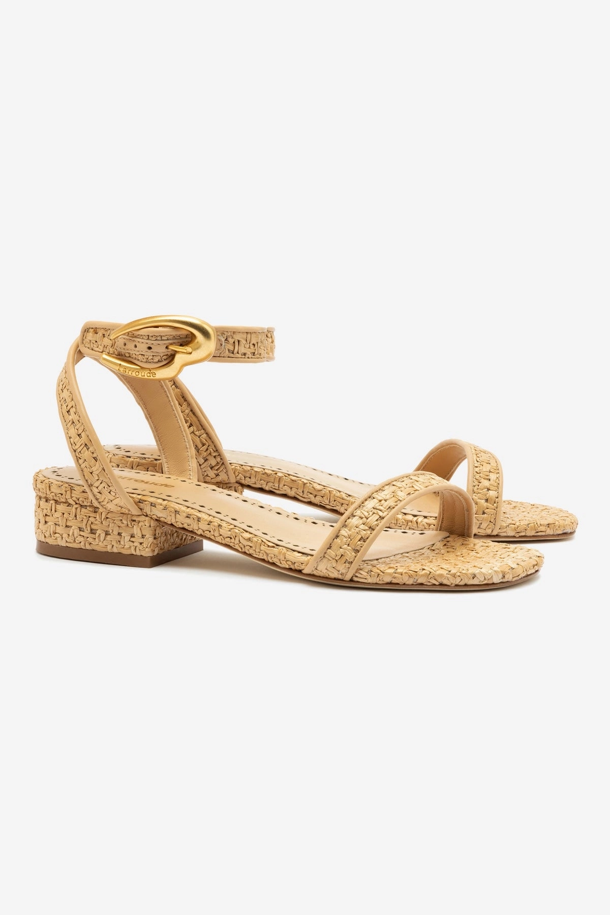 Verona Flat Sandal In Beige Leather and Natural Raffia Trade Walk Tea Mood