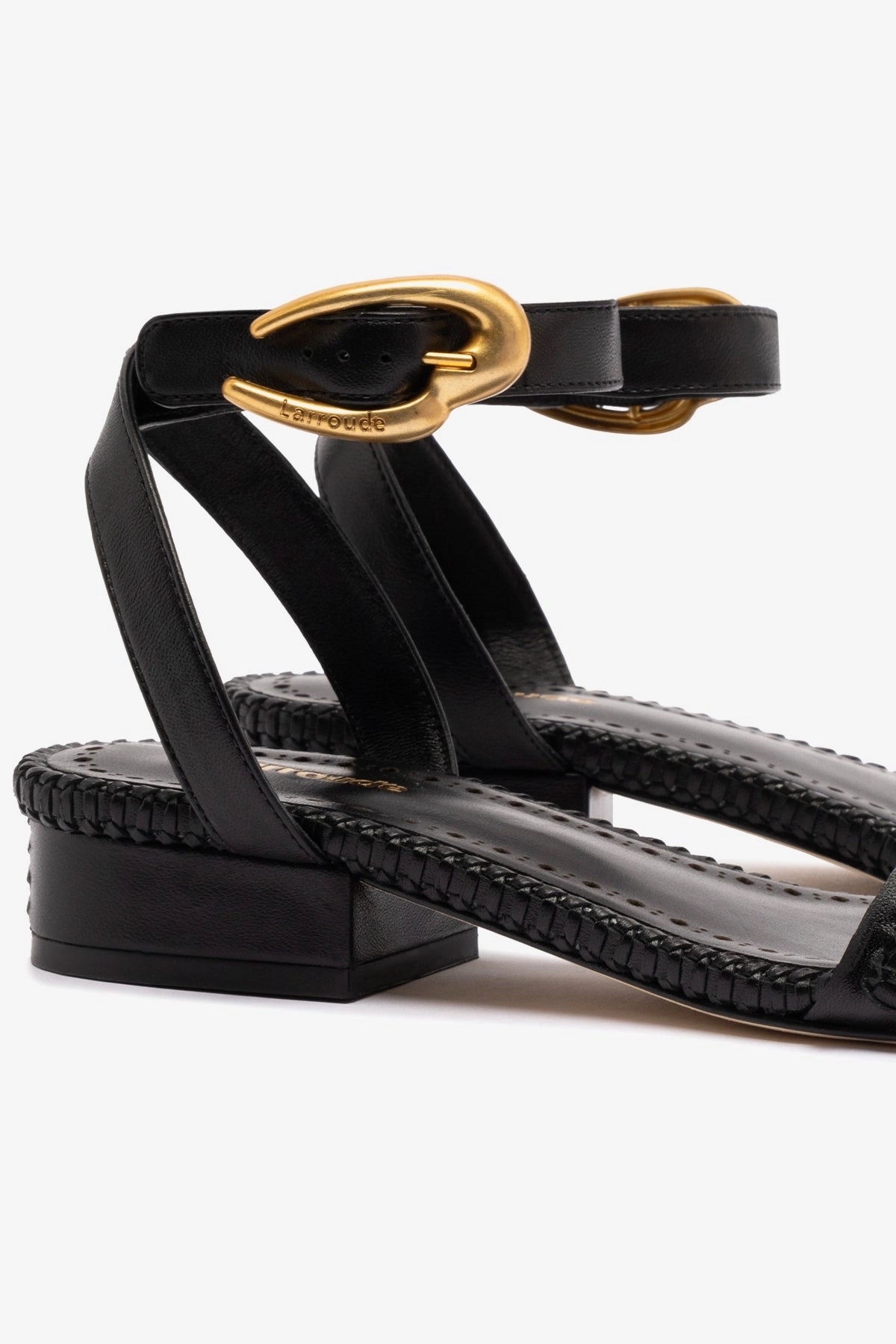 Slip Resistant Team Meet Verona Flat Sandal In Black Leather