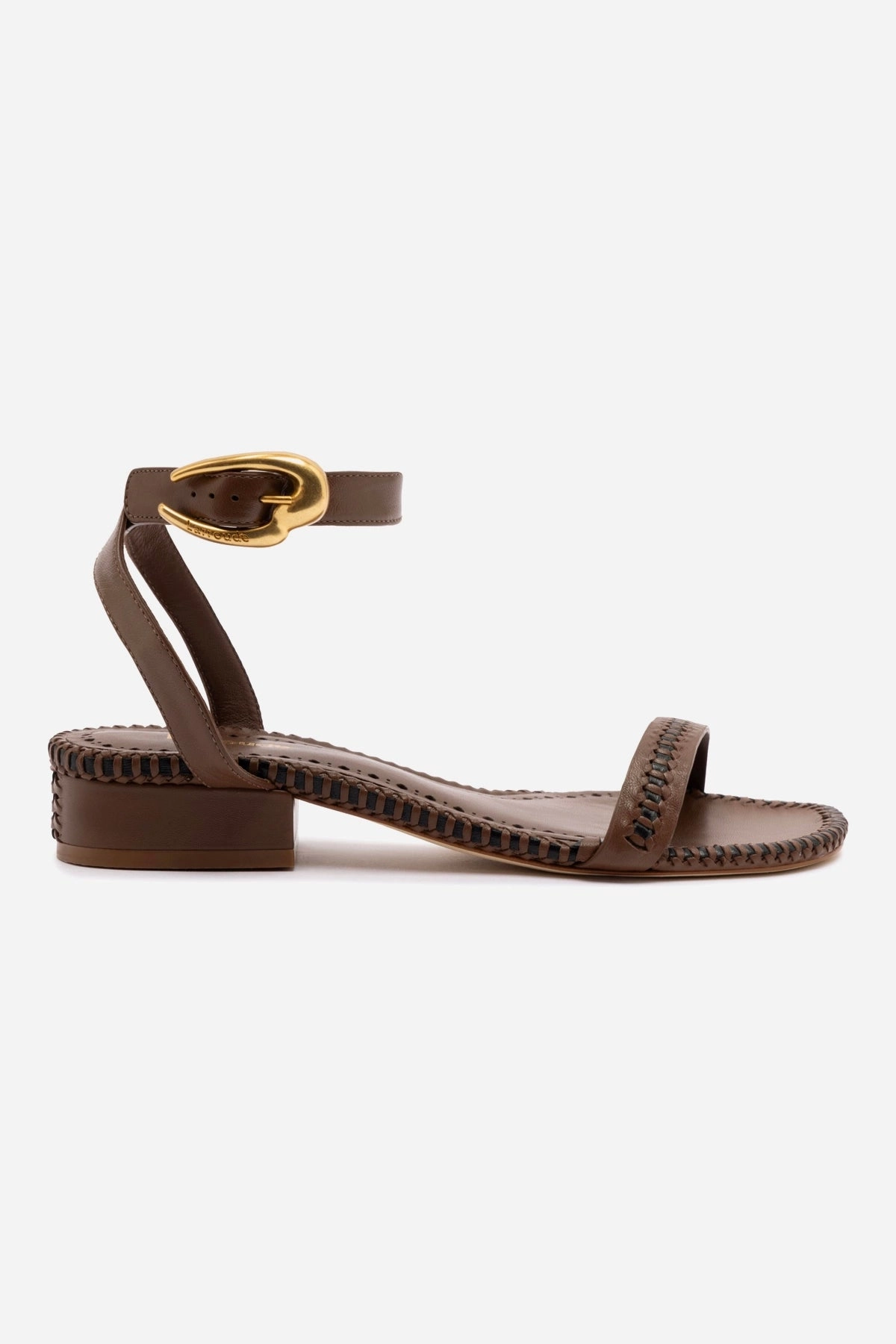 Sand View Press Mood Verona Flat Sandal In Burnt Umber Leather