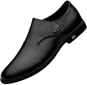 Vintage Hand Business Formal Shoes Leather Shoes for Men Breathable Fashion Classic Slip-On Oxford Low Heels Dress Shoes