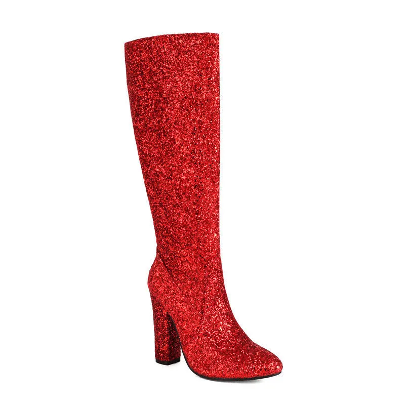 Vintage Sequins 1960’s fancy dress party go-go boots knee high