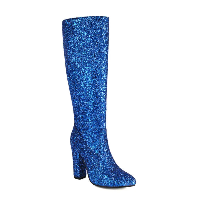 Vintage Sequins 1960’s fancy dress party go-go boots knee high