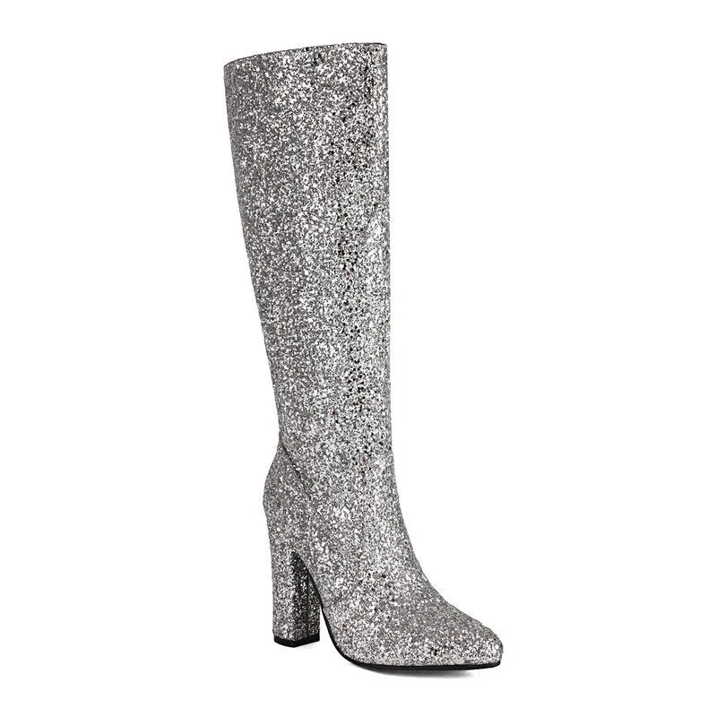 Vintage Sequins 1960’s fancy dress party go-go boots knee high