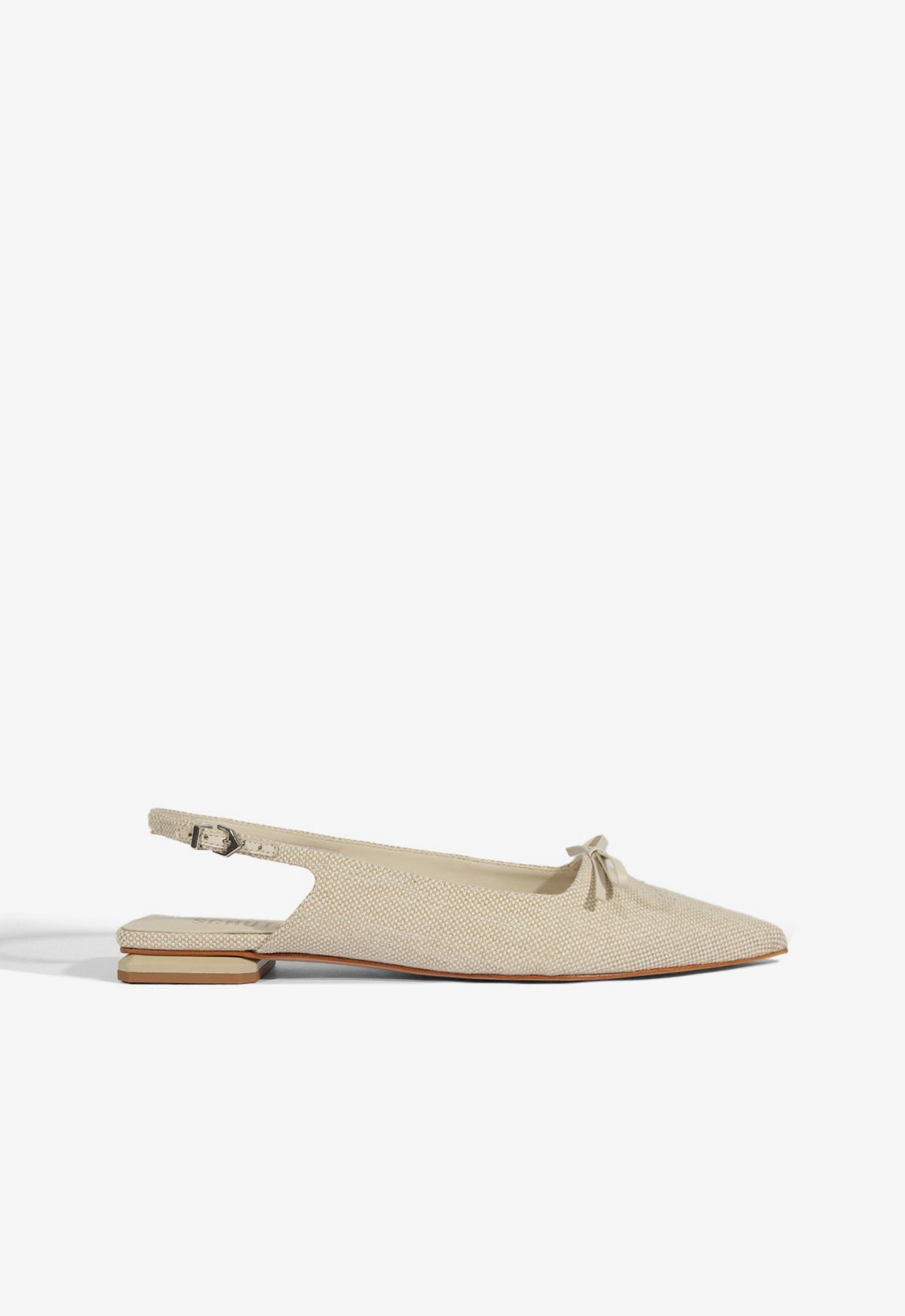 Violetta White Linen Ballet Flat senior care