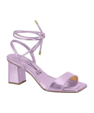 VIZZANO STRAPPY BLOCK HEEL SANDAL WITH TIE ANKLE