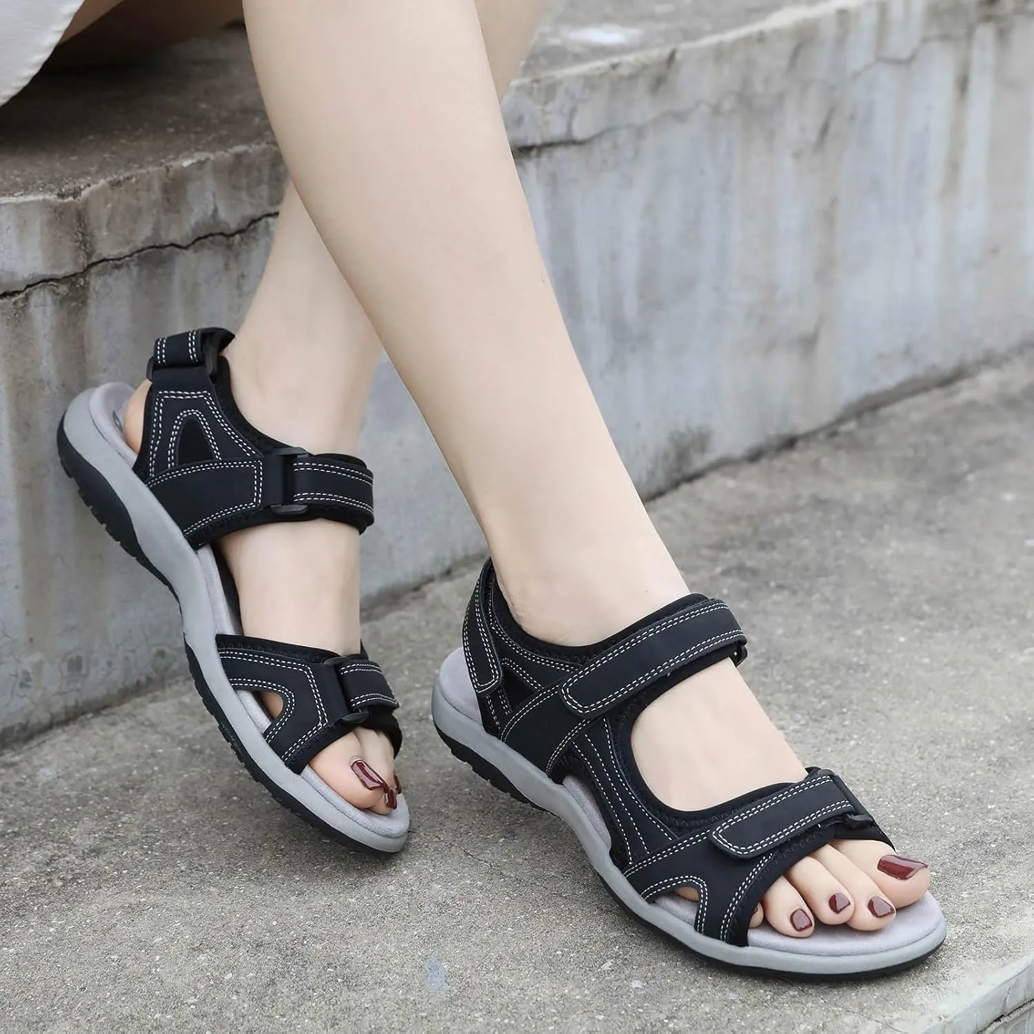 Walking Sandals Women Beach Adjustable Flat Shoes Women's Comfortable Platform Sport Sandals