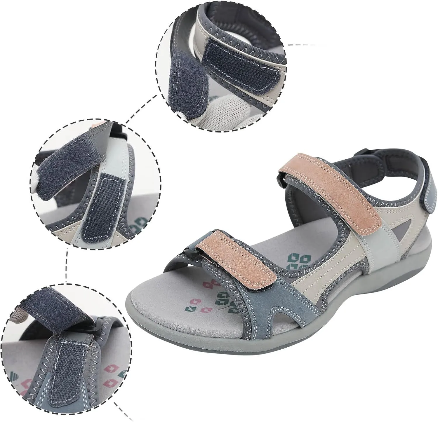 Walking Sandals Women Beach Adjustable Flat Shoes Women's Comfortable Platform Sport Sandals