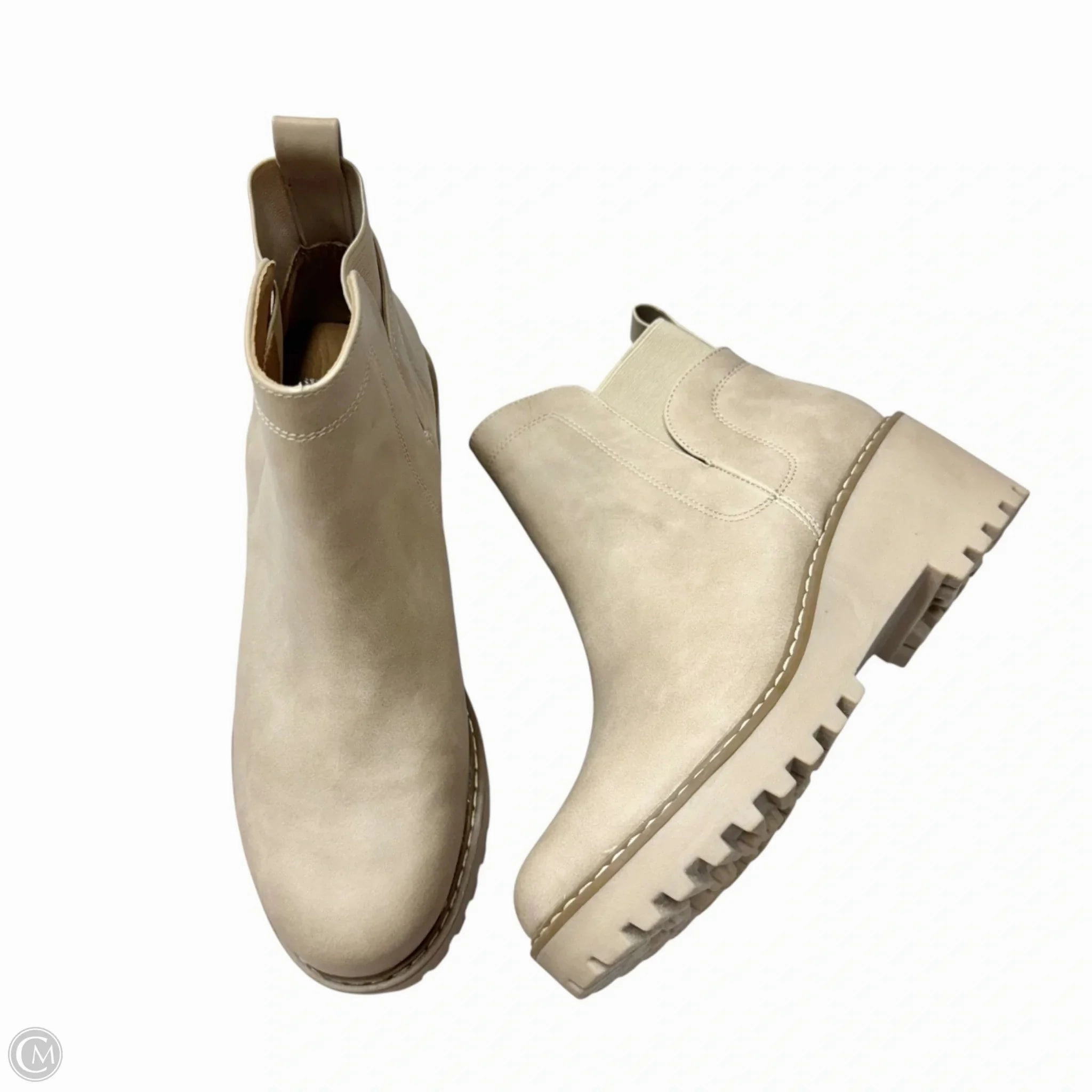 Versatile Outfit Boots Ankle Heels By Dolce Vita In Beige, Size: 7.5