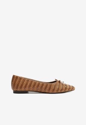 Arissa Straw Ballet Flat Abrasion resistant Shockproof