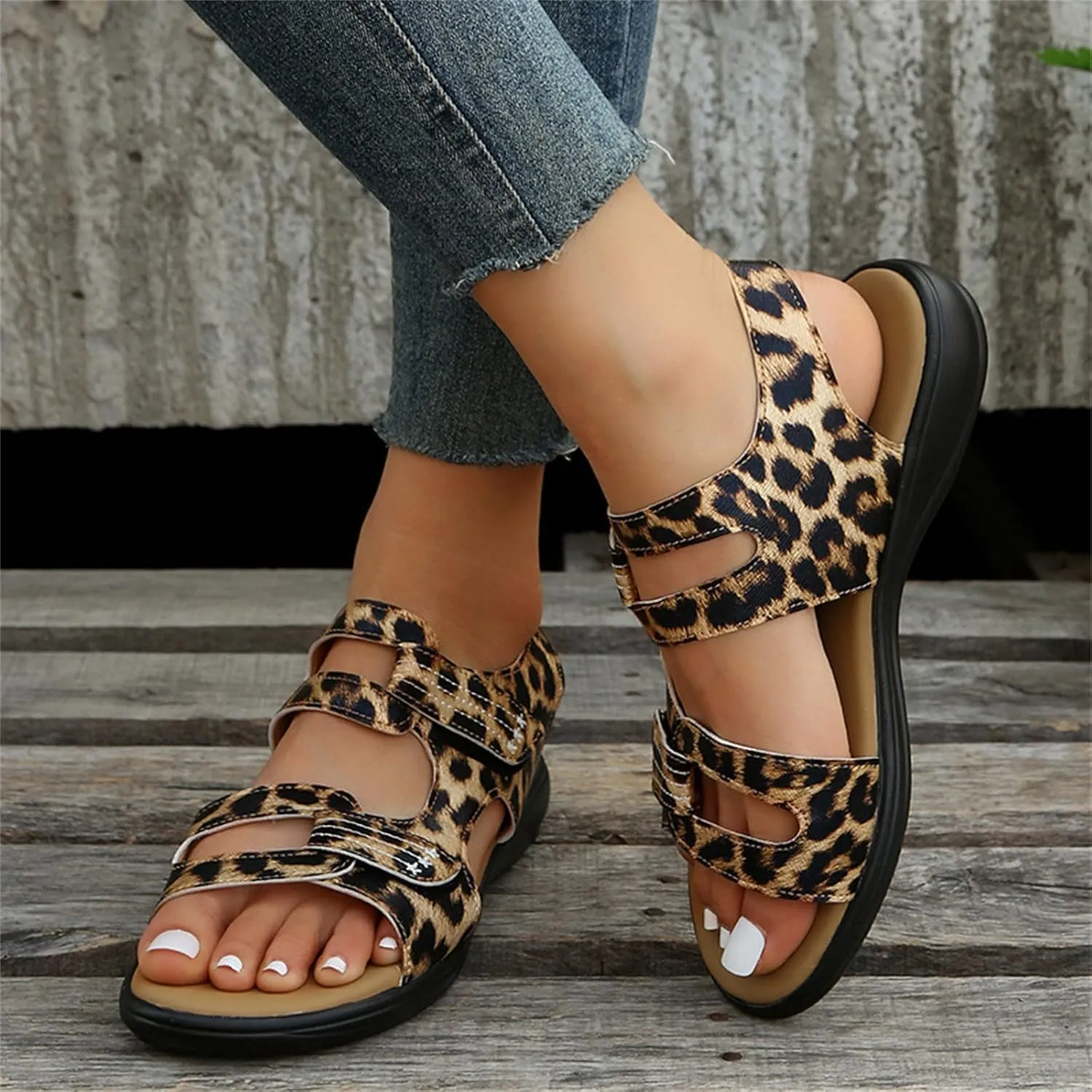 Wedge Sandals for Women Flats Elastic Ankle Strap Dressy Shoe Adjustable Hot Summer Travel Sandals