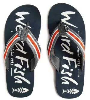 Weird Fish Mens Waterford Flip Flops - Dark Navy