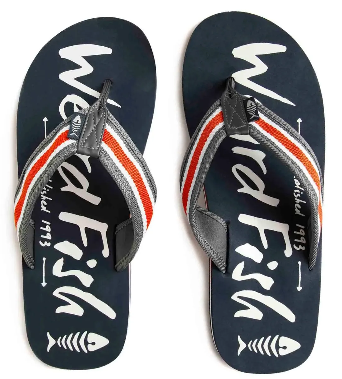 Weird Fish Mens Waterford Flip Flops - Dark Navy