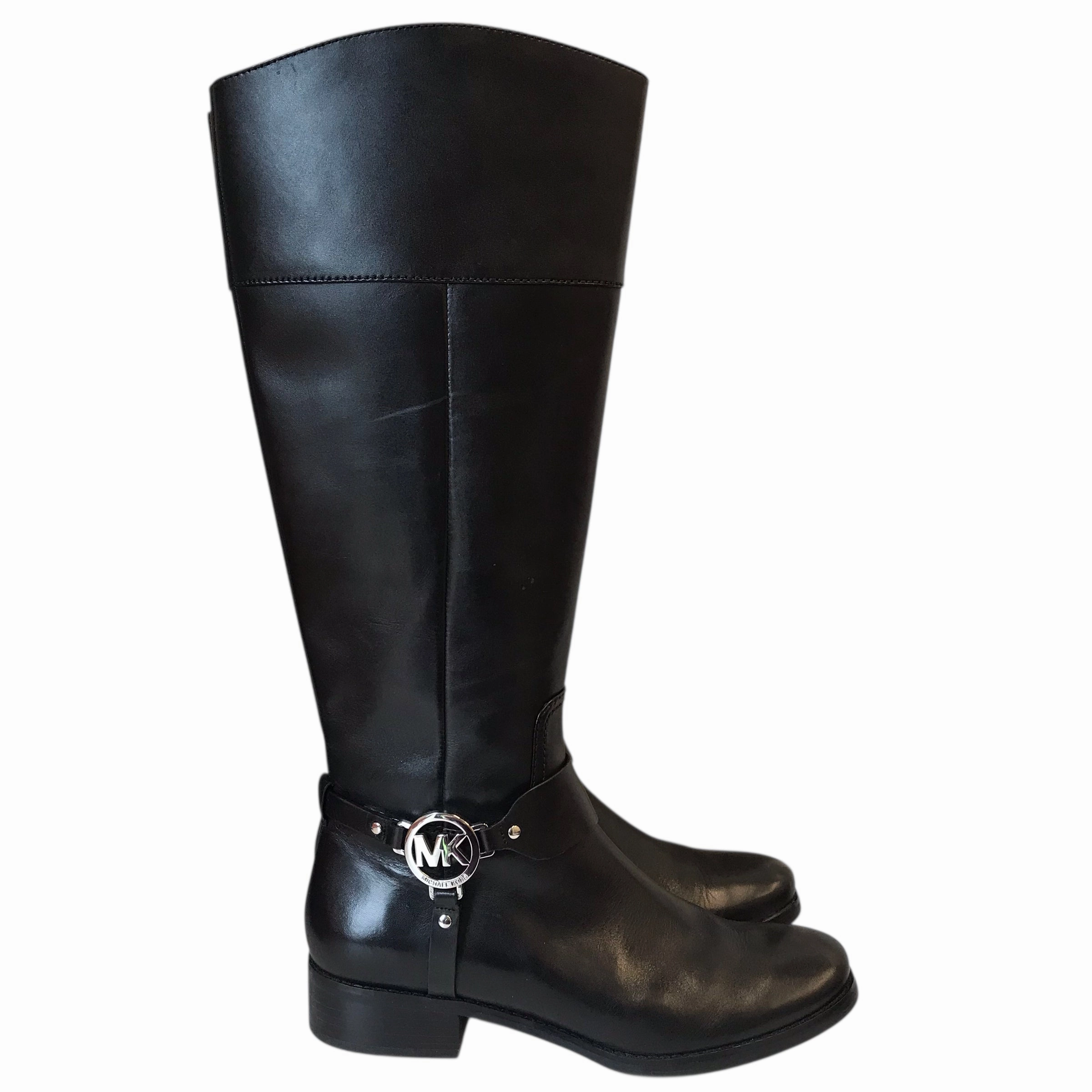 Boots Knee Flats By Michael By Michael Kors In Black, Size:9 Comfortable Footbed