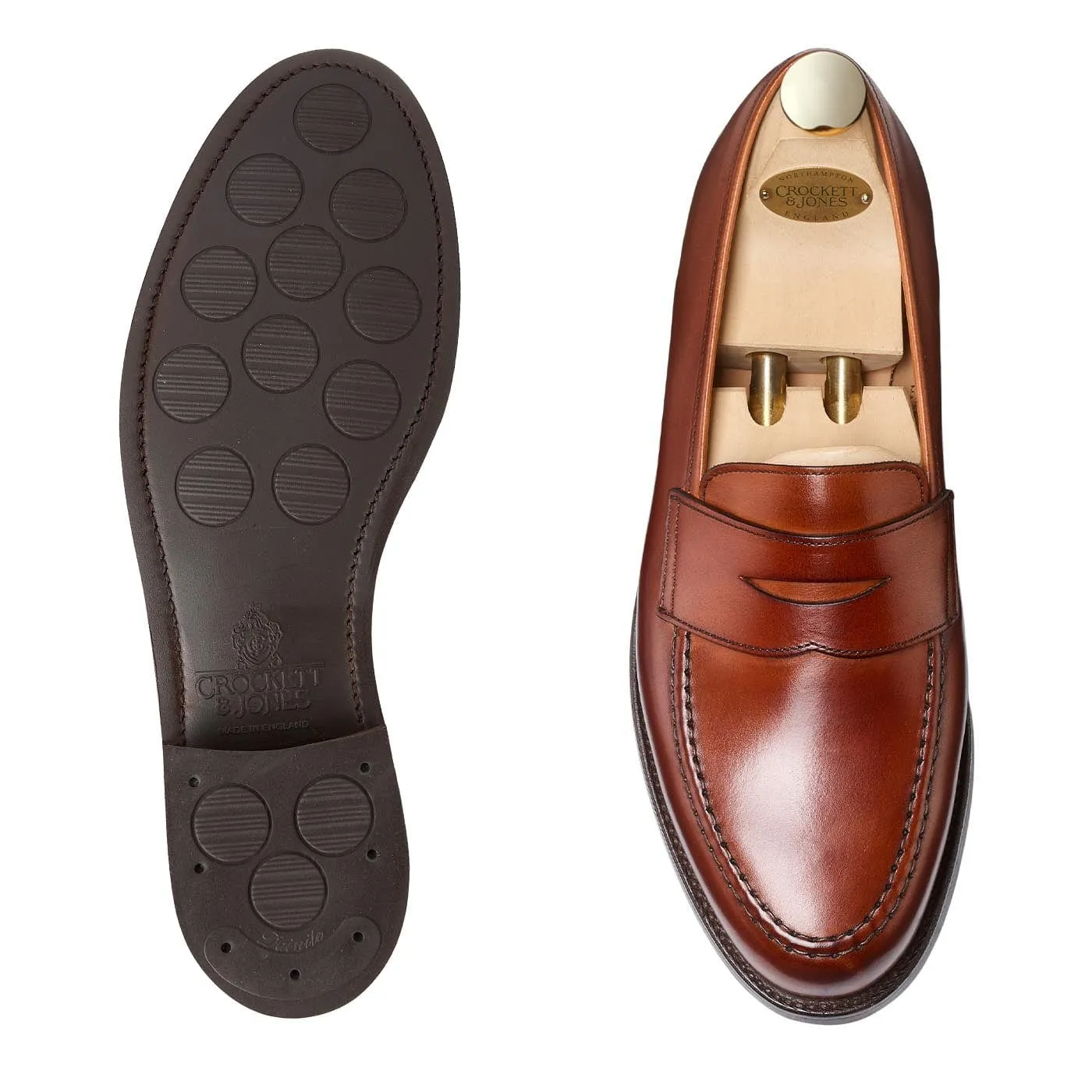Bounce Edge hook and loop closure Boston Chestnut Burnished Calf