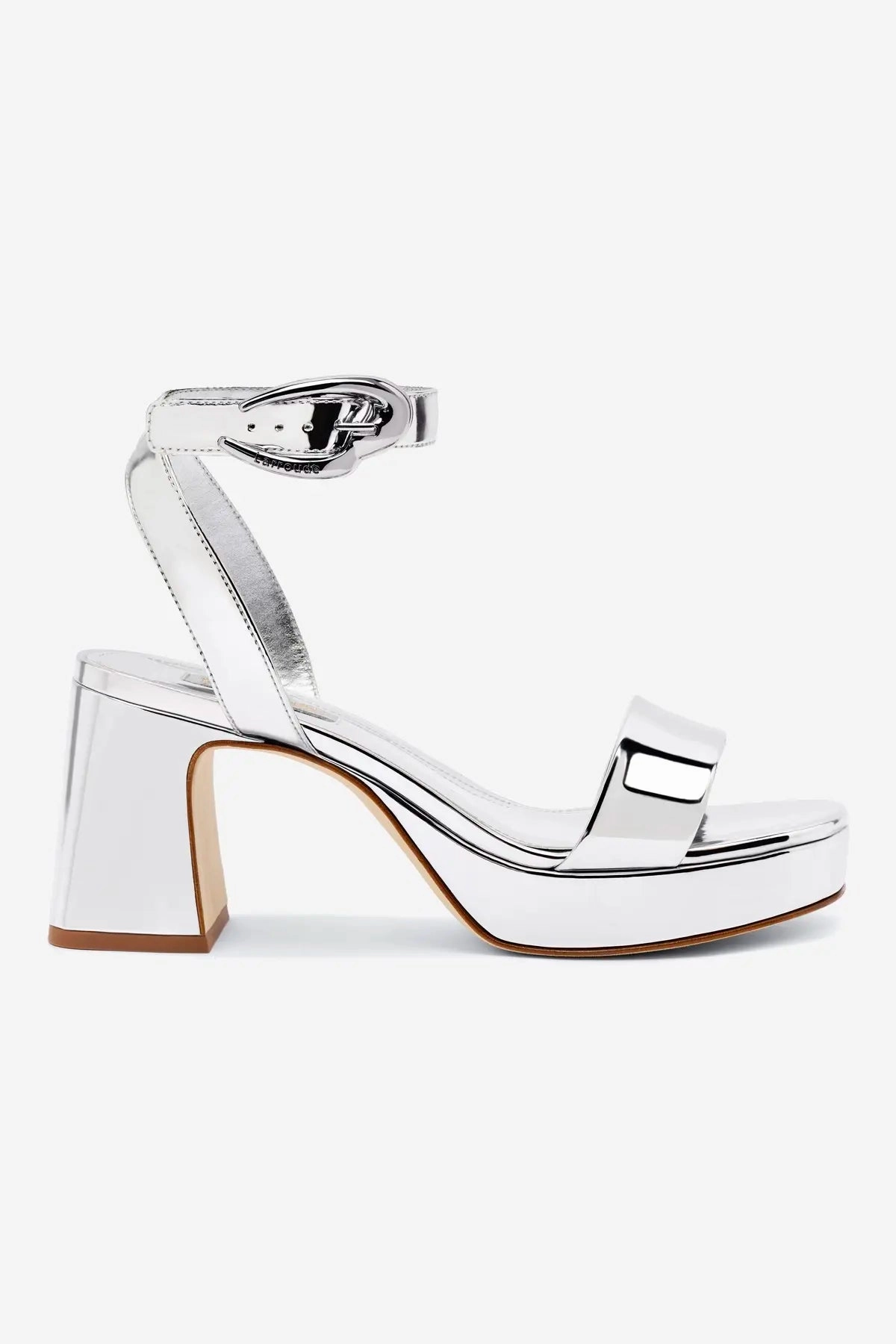 Slip Guard Wide Footbed Option Dolly Verona Low Sandal In Silver Specchio