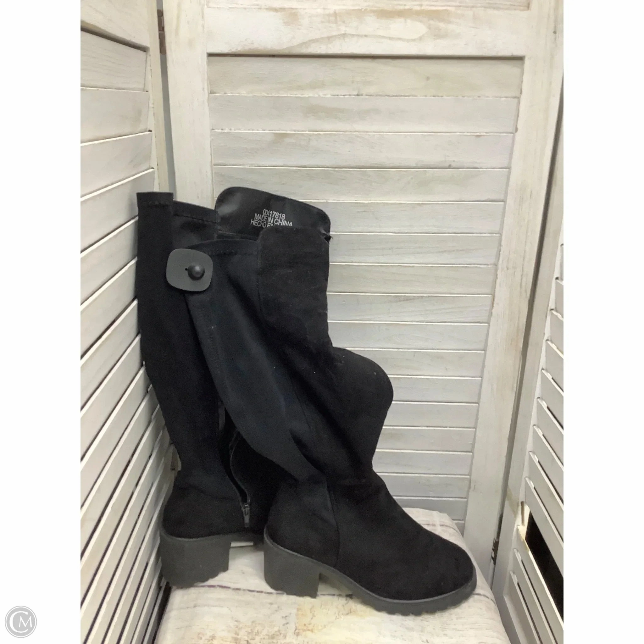 Thermal Core Rough Trail Hiker Boots Knee Heels By Forever 21 In Black, Size: 7