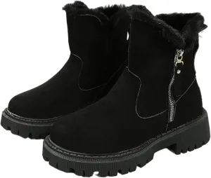 Winter Dress Boots For Women 2024 Snow Warm Ankle Booties Comfortable Slip On Outdoor Fur Lined Walking Loafers Shoes