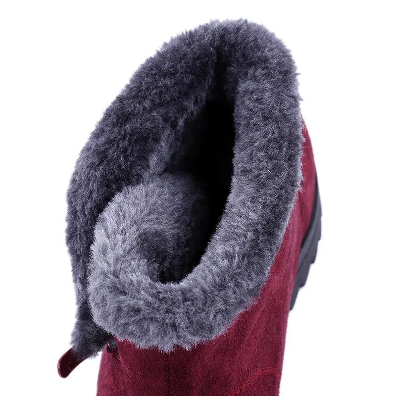 Winter Fur Ankle Boots for Women 3 Colors Non-slip Winter Warm Shoes