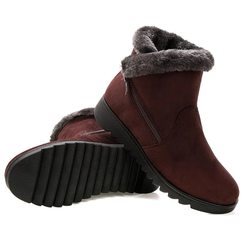 Winter Fur Ankle Boots for Women 3 Colors Non-slip Winter Warm Shoes