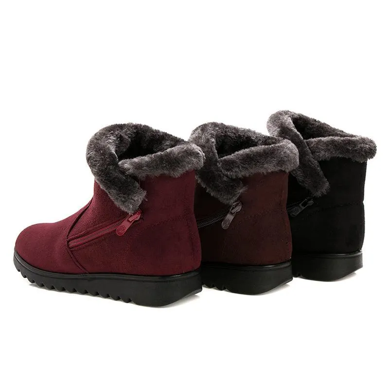 Winter Fur Ankle Boots for Women 3 Colors Non-slip Winter Warm Shoes
