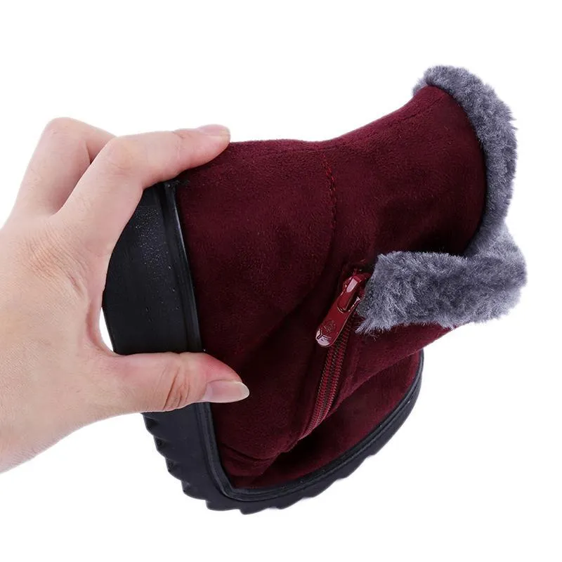 Winter Fur Ankle Boots for Women 3 Colors Non-slip Winter Warm Shoes