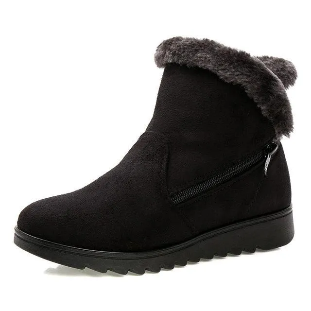 Winter Fur Ankle Boots for Women 3 Colors Non-slip Winter Warm Shoes
