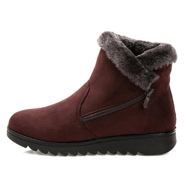 Winter Fur Ankle Boots for Women 3 Colors Non-slip Winter Warm Shoes