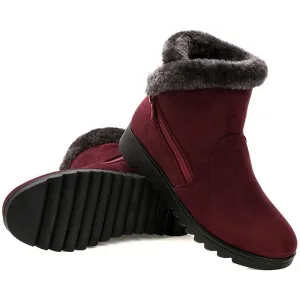 Winter Fur Ankle Boots for Women 3 Colors Non-slip Winter Warm Shoes
