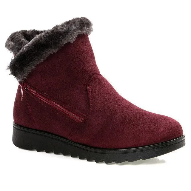 Winter Fur Ankle Boots for Women 3 Colors Non-slip Winter Warm Shoes