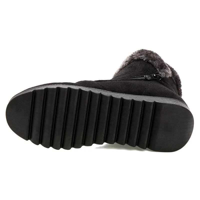Winter Fur Ankle Boots for Women 3 Colors Non-slip Winter Warm Shoes