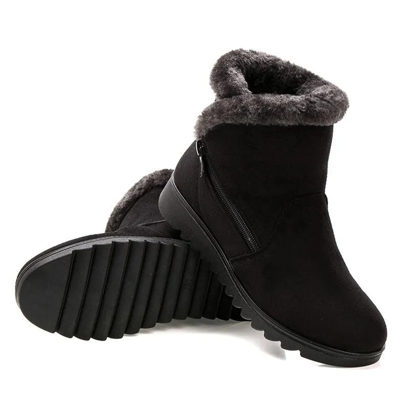 Winter Fur Ankle Boots for Women 3 Colors Non-slip Winter Warm Shoes