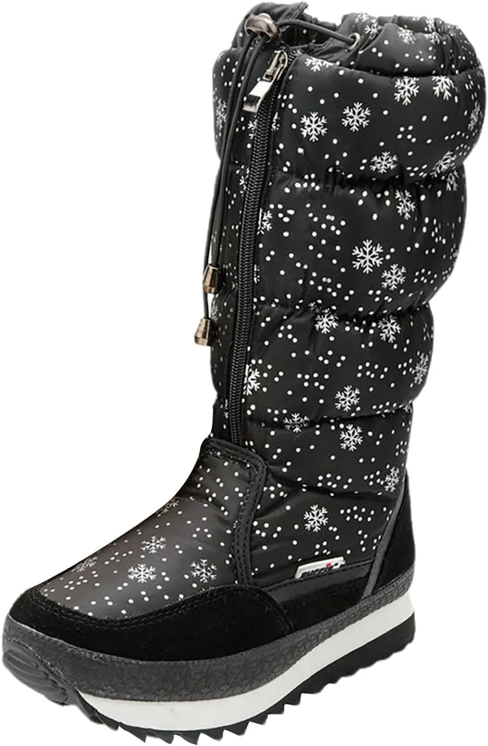 Winter Snow Boots for Women: Black Warm Fur Lined Slip on Ankle Boots Comfortable Waterproof Outdoor Shoes Thickening Warm