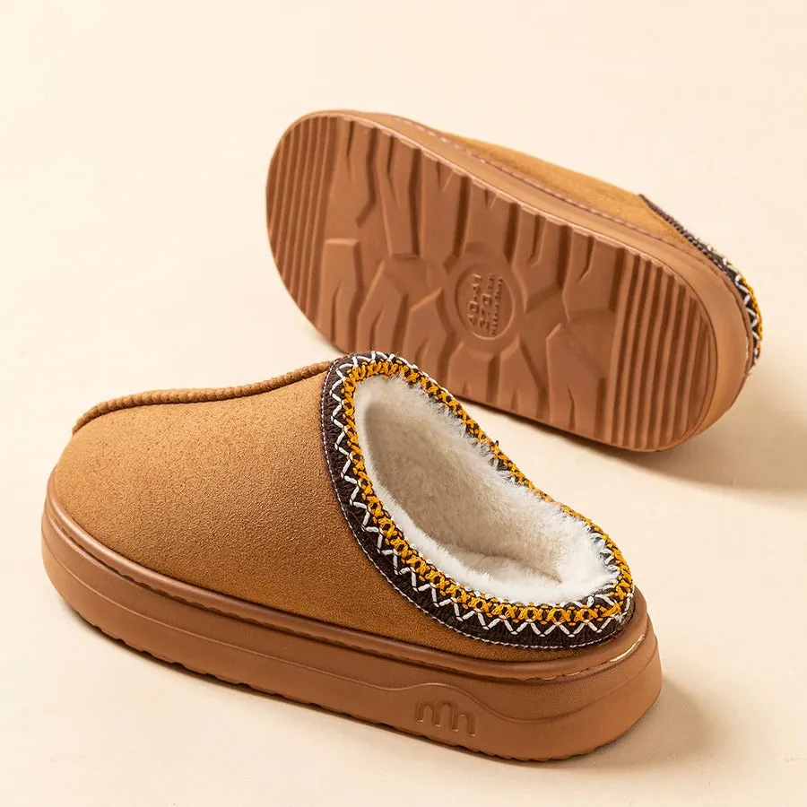 Winter Women's Slipper Fashion Fuzzy Fur Anti-slip Soft Sole Outdoor Indoor Warm Comfort Men Leisure Plush Houseshoes Couple