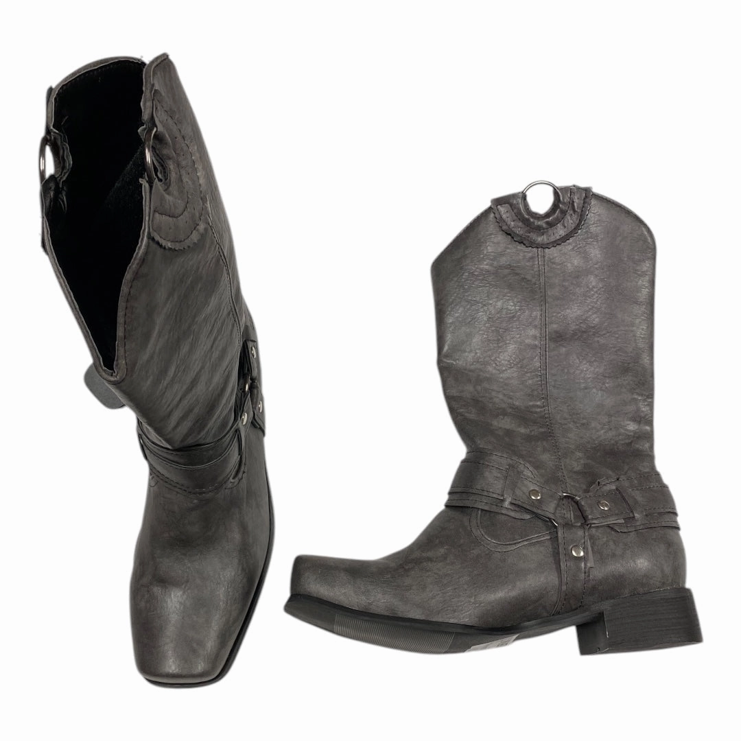 Boots Knee Heels By Clothes Mentor In Grey, Size:9.5 Warm Touch