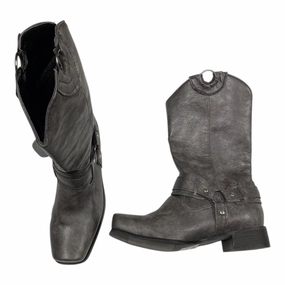 Boots Knee Heels By Clothes Mentor In Grey, Size:9.5 Warm Touch